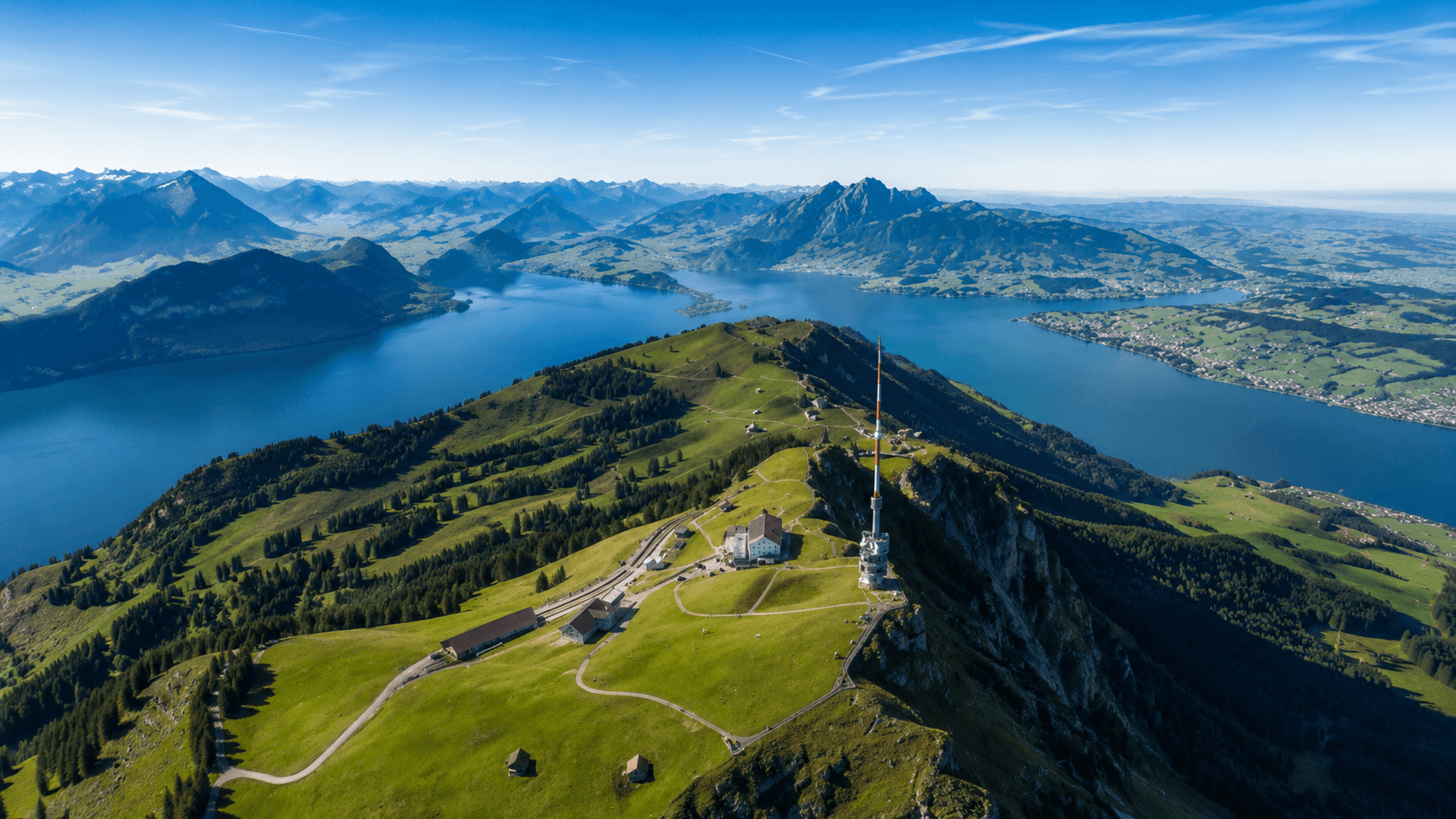 Die Rigi zeigt beide Seen gleichzeitig.